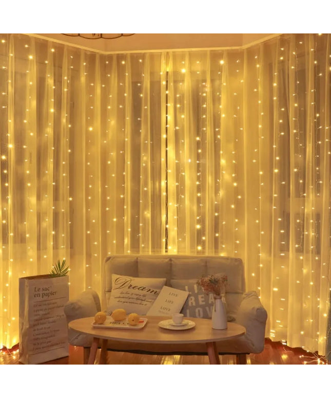 Heckermann šviesos užuolaida, 300 LED, 3 × 3 m, šiltai balta