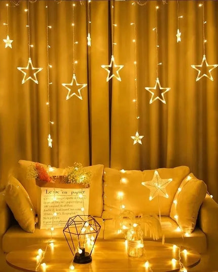 LED šviesos užuolaida su žvaigždutėmis, šiltai balta, 2 m