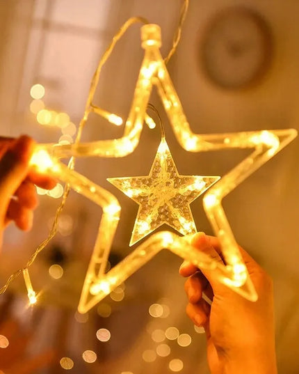 LED šviesos užuolaida su žvaigždutėmis, šiltai balta, 2 m