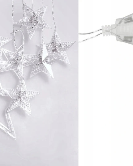 LED šviesos užuolaida su žvaigždutėmis, šiltai balta, 2 m