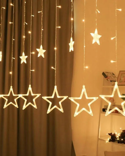 LED šviesos užuolaida su žvaigždutėmis, šiltai balta, 2 m