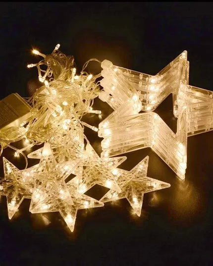 LED šviesos užuolaida su žvaigždutėmis, šiltai balta, 2 m