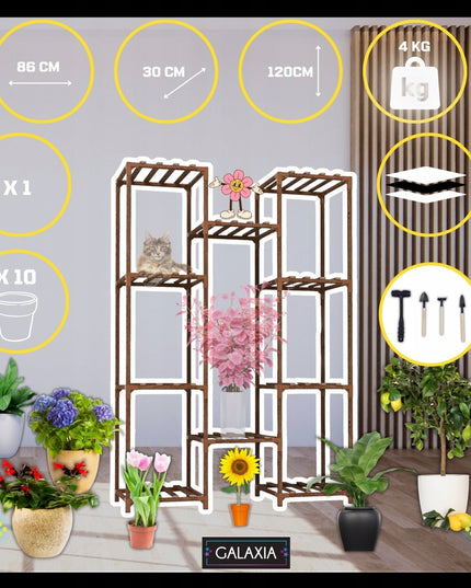 Stovintis gėlių stovas Gėlės Augalai Medinės lentynos