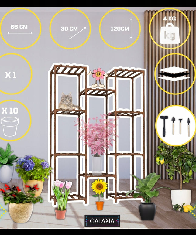 Stovintis gėlių stovas Gėlės Augalai Medinės lentynos