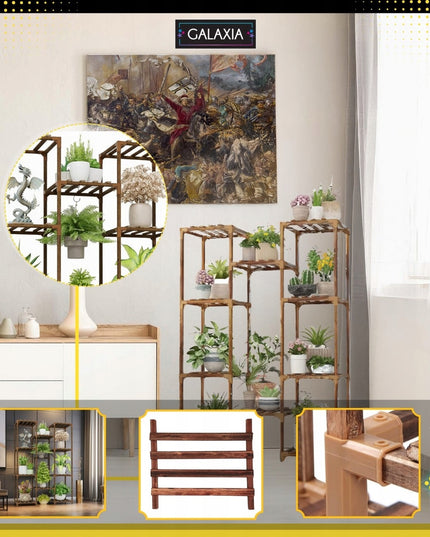 Stovintis gėlių stovas Gėlės Augalai Medinės lentynos