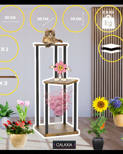 Pastatomas gėlių stovas Metalinis Medinis Loft