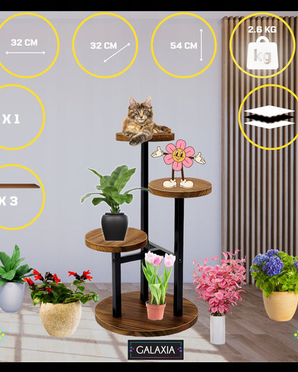 Pastatomas gėlių stovas Metalinis Medinis Loft