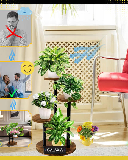 Pastatomas gėlių stovas Metalinis Medinis Loft