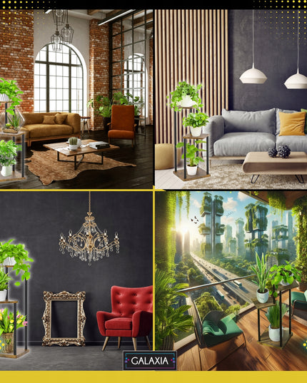 Pastatomas gėlių stovas Metalinis Medinis Loft