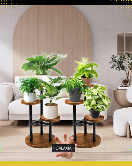 Pastatomas gėlių stovas Metalinis Medinis Loft