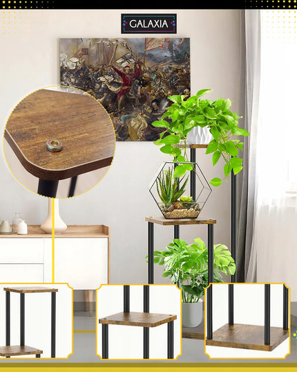 Pastatomas gėlių stovas Metalinis Medinis Loft