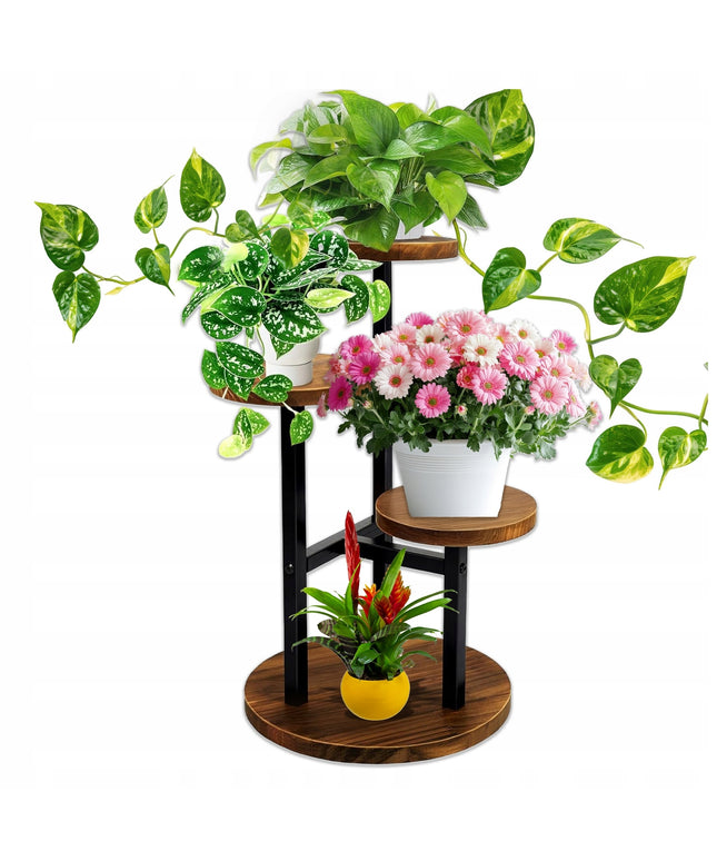 Pastatomas gėlių stovas Metalinis Medinis Loft