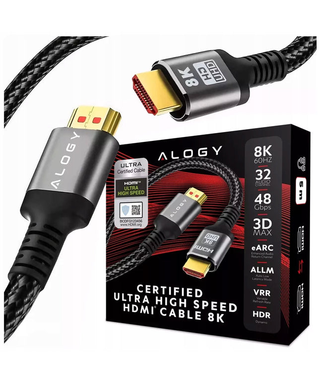 Kabelis HDMI 2.1 PREMIUM High Speed 10K 8K/60HZ 4K/120HZ 5m SERTIKUOTAS