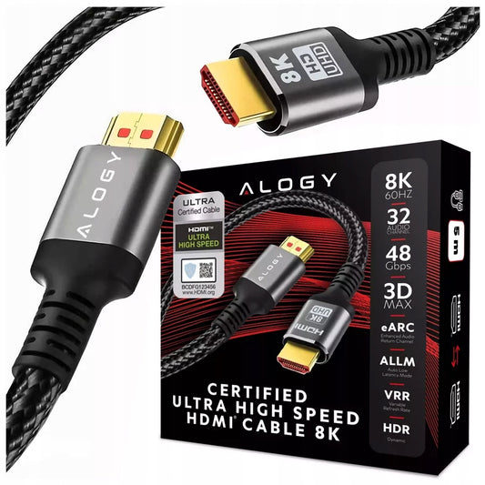 Kabelis HDMI 2.1 PREMIUM High Speed 10K 8K/60HZ 4K/120HZ 5m SERTIKUOTAS