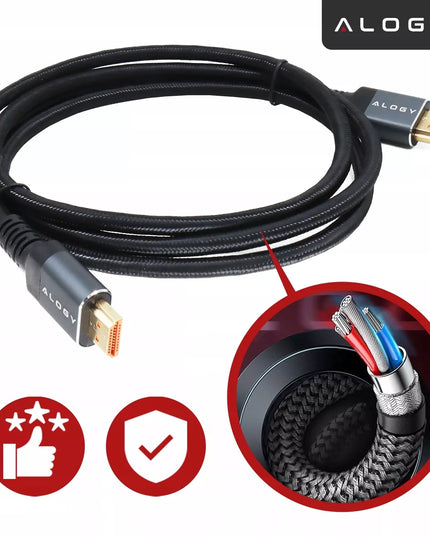 HDMI 2.1 laidas PREMIUM ULTRA High Speed 10K 8K/60HZ 4K/120 2m SERTIFIKUOTAS