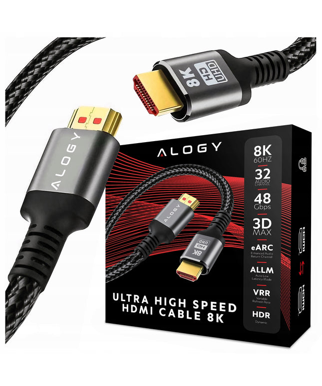 Kabelis HDMI 2.1 PREMIUM ULTRA High Speed 8K/60Hz 4K/120Hz 10m 1000cm Spartus