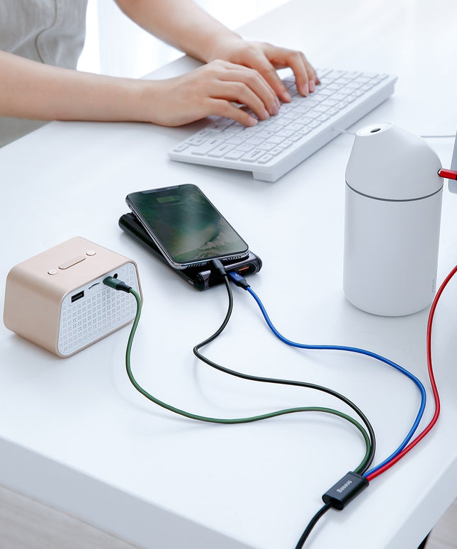 Universalus USB laidas 4-in-1, kabelių rinkinys (2x Lightning + USB-C + micro USB), 1,2m Baseus