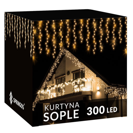 Kalėdinė lauko girlianda, lemputės, 300 LED lempučių, 12M