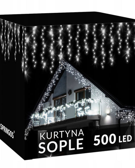 Kalėdinė lauko girlianda, lemputės, 500 LED lempučių, 22.5M