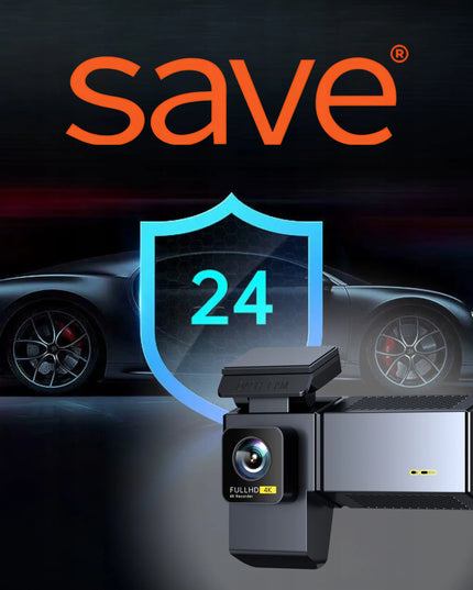 Automobilinė kamera Save A5S 4K su dviem kameromis, 170° matymo kampas, Wi-Fi