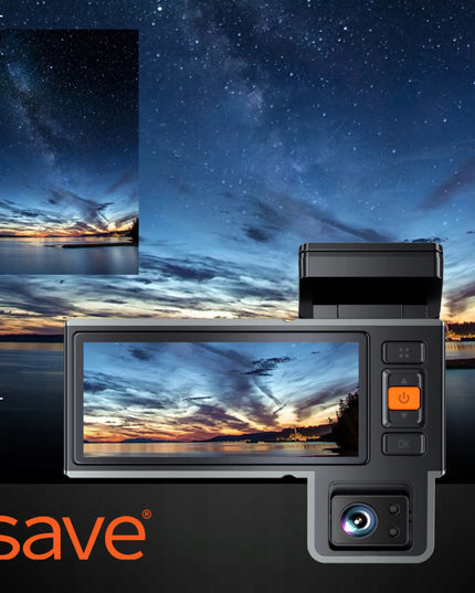 Automobilinė kamera Save A5S 4K su dviem kameromis, 170° matymo kampas, Wi-Fi