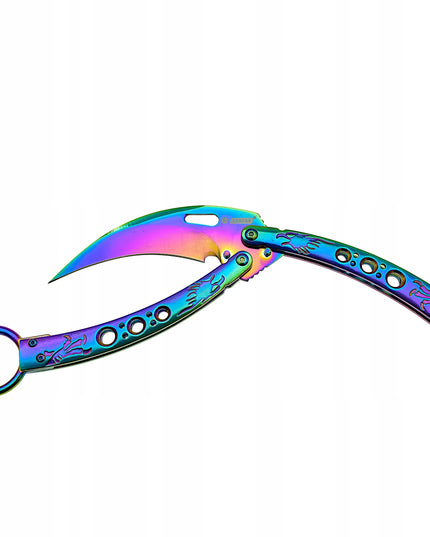 Kandar drugelinis karambitas Butterfly vaivorykštinis peilis