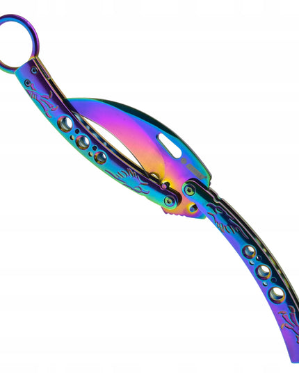 Kandar drugelinis karambitas Butterfly vaivorykštinis peilis