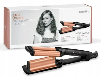 BaByliss W2447E keraminės ir turmalino dangos plaukų gofravimo ir bangavimo žnyplės su dėklu