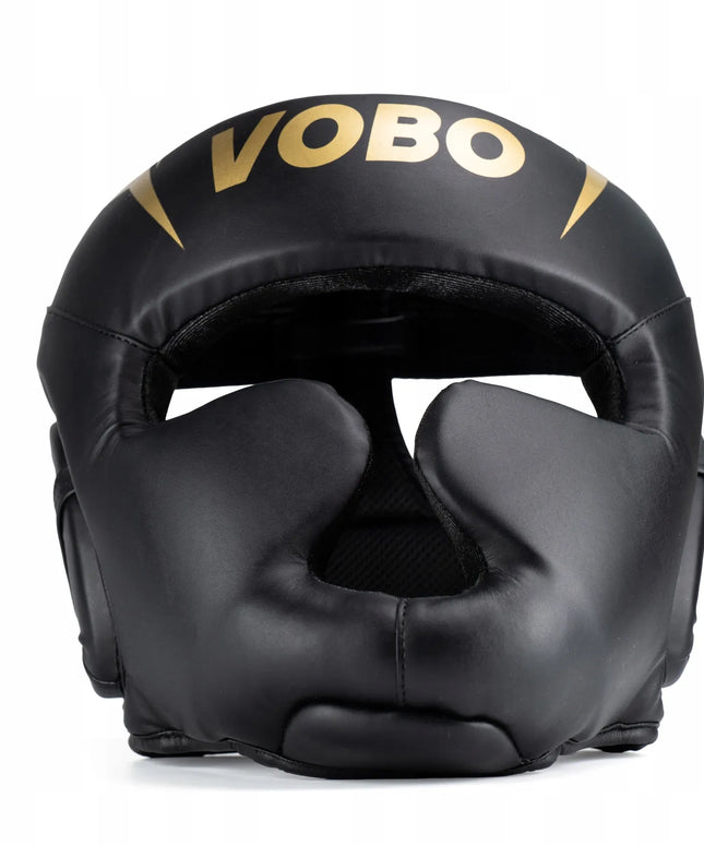 VOBO bokso šalmas, juodas – Sparingas / Treniruotė – Kikboksas, Muay Thai – L dydis