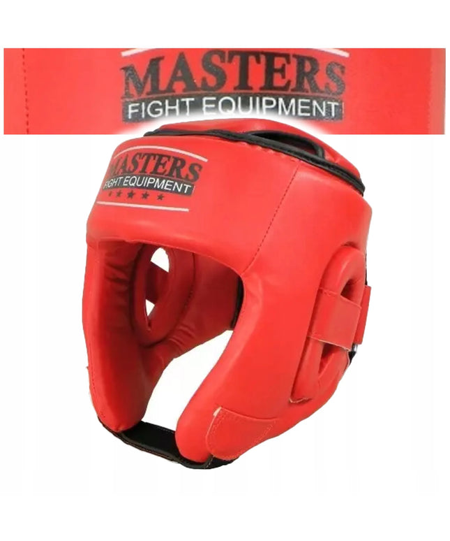 Bokso šalmas galvos apsauga Masters KTOP-PU (WAKO APPROVED) raudonas S