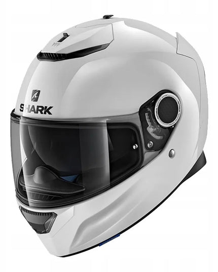 Motociklinis šalmas SHARK Spartan White su skydeliu nuo saulės, dydis L