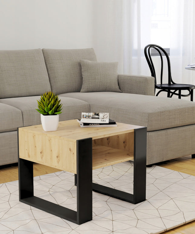 Kavos staliukas 55cm x 55cm x 45cm, Artisan ąžuolo spalvos