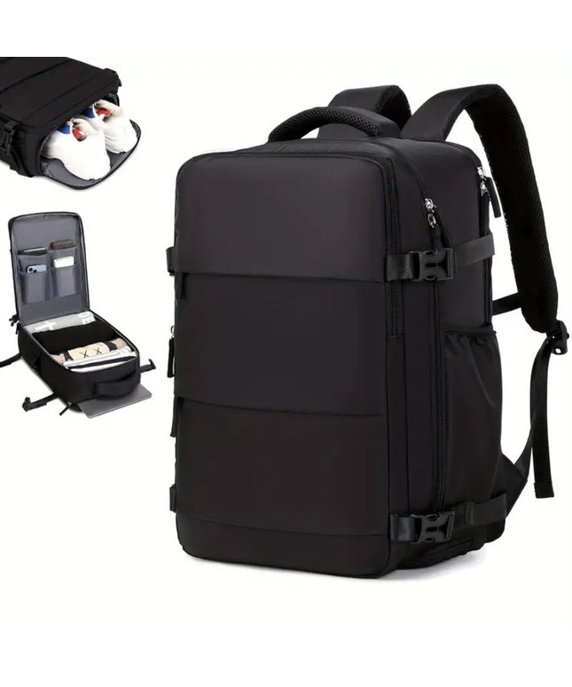 Talpi kelioninė kuprinė su kompiuterio ir batų skyriumi – patikima, atspari lietui ir pritaikyta ilgiems maršrutams