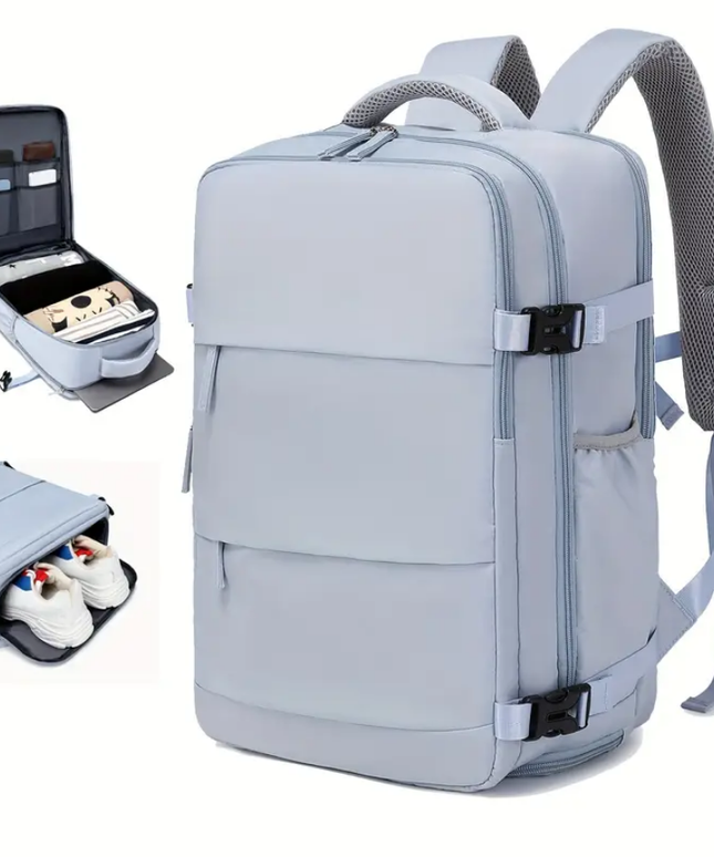 Talpi kelioninė kuprinė su kompiuterio ir batų skyriumi – patikima, atspari lietui ir pritaikyta ilgiems maršrutams