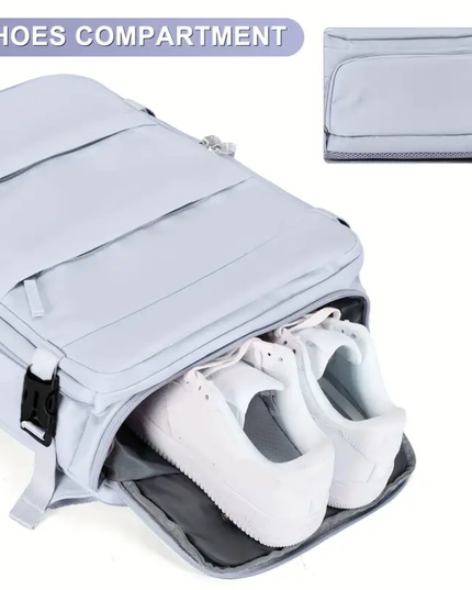 Talpi kelioninė kuprinė su kompiuterio ir batų skyriumi – patikima, atspari lietui ir pritaikyta ilgiems maršrutams