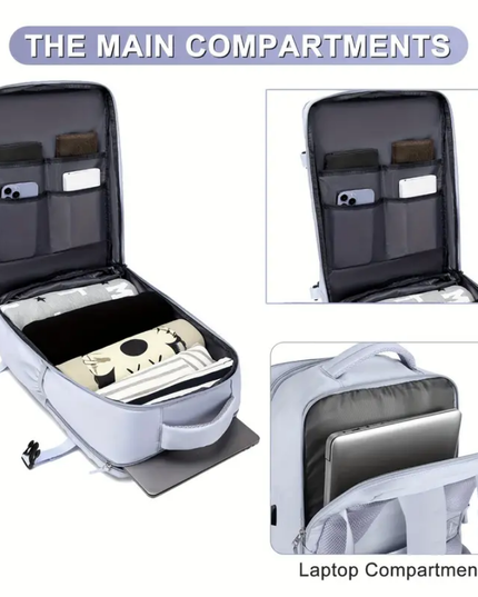 Talpi kelioninė kuprinė su kompiuterio ir batų skyriumi – patikima, atspari lietui ir pritaikyta ilgiems maršrutams