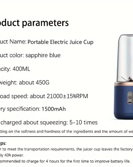 Kelioninis trintuvas, blenderis kokteilių gaminimui