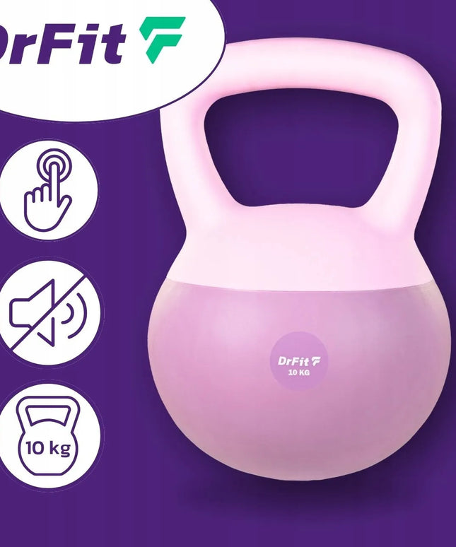 DrFit kettlebelis 10 kg, violetinis svoris treniruotėms