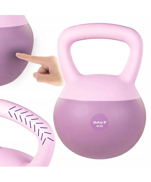 DrFit kettlebelis 10 kg, violetinis svoris treniruotėms