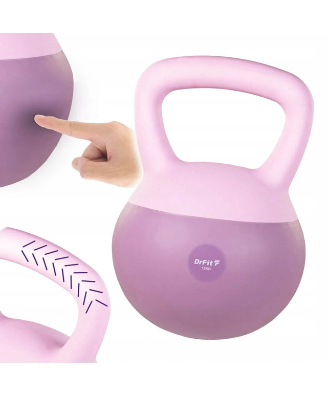 DrFit kettlebell hantelis treniruotėms, 12 kg, fioletinis