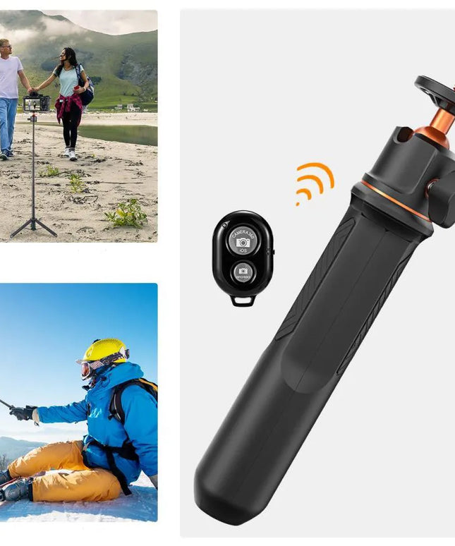 K&F Concept SELFIE lazdelė – 60 cm 4 viename monopodas telefonui, išmaniajam telefonui, 1/4 ir GoPro + nuotolinio valdymo pultelis KF09.135