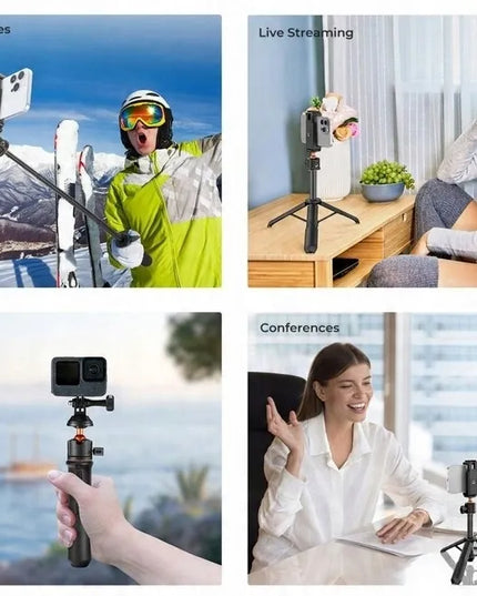 K&F Concept SELFIE lazdelė – 60 cm 4 viename monopodas telefonui, išmaniajam telefonui, 1/4 ir GoPro + nuotolinio valdymo pultelis KF09.135