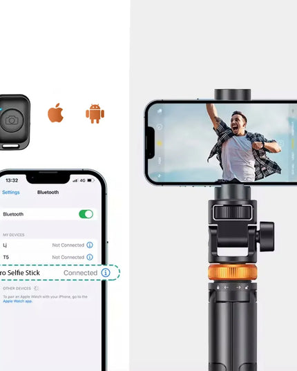 „Selfie Stick“ lazdelė telefonui ir GOPRO, trikojis, laikiklis, „Bluetooth“ nuotolinio valdymo pultelis