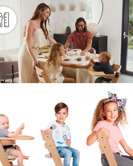 Kinderkraft Medinė maitinimo kėdutė 2-in-1 vaikams ENOCK Smėlio spalvos