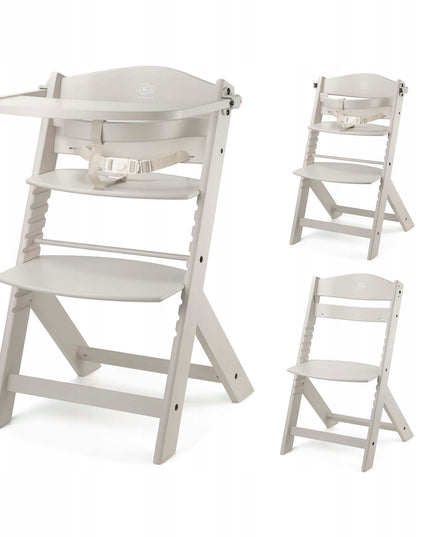 Kinderkraft Medinė maitinimo kėdutė 2-in-1 vaikams ENOCK Smėlio spalvos
