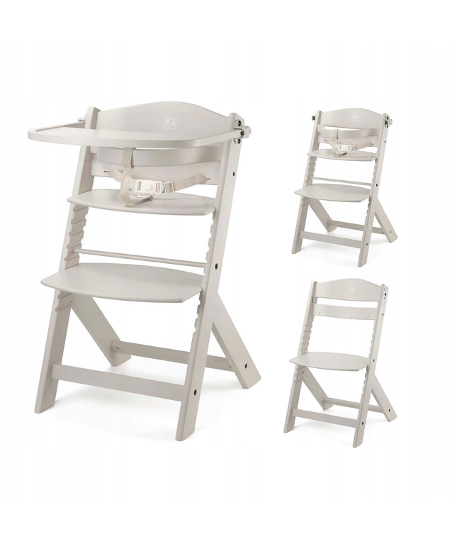 Kinderkraft Medinė maitinimo kėdutė 2-in-1 vaikams ENOCK Smėlio spalvos