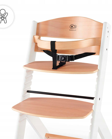 Kinderkraft Medinė Maitinimo Kėdutė 2in1 Vaikams ENOCK Balta
