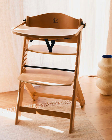 Kinderkraft Medinė Maitinimo Kėdutė 2in1 Vaikams ENOCK Balta