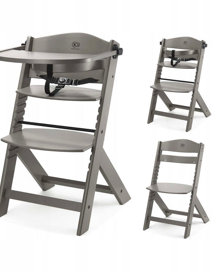 Medinė 2in1 maitinimo kėdutė vaikams ENOCK Rudas Kinderkraft