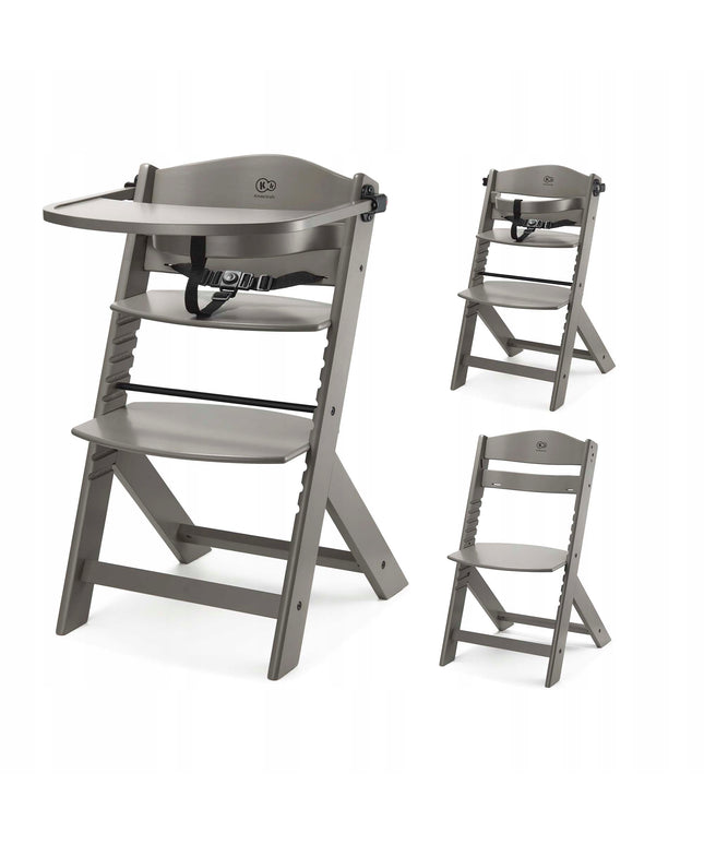 Medinė 2in1 maitinimo kėdutė vaikams ENOCK Rudas Kinderkraft